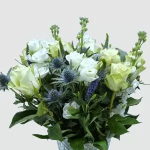 Shere White And Blue Bouquet