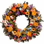 Orange and Purple Funeral Wreath
