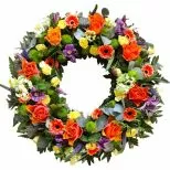 Orange and Yellow Funeral Wreath