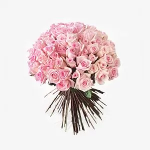 Dome-Shaped Pink Rose Bouquet